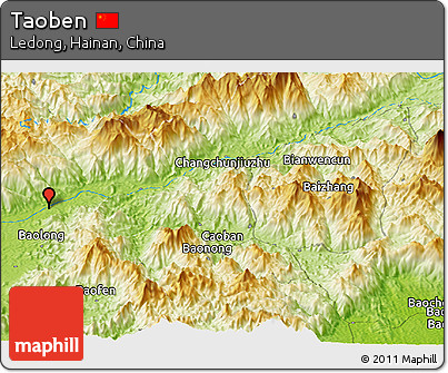 Physical Panoramic Map of Taoben