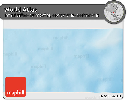 Physical 3D Map of the Area around 18° 51' 53" N, 111° 25' 30" E