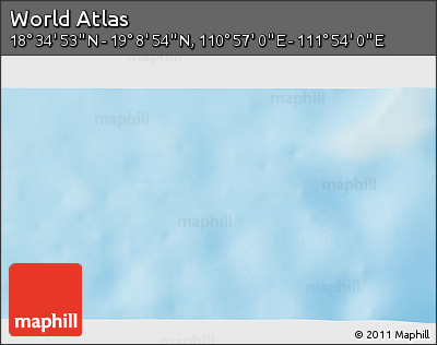 Physical 3D Map of the Area around 18° 51' 53" N, 111° 25' 30" E