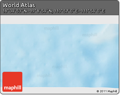 Physical 3D Map of the Area around 18° 51' 53" N, 111° 25' 30" E