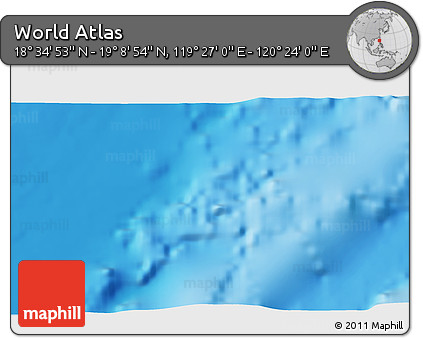 Physical 3D Map of the Area around 18° 51' 53" N, 119° 55' 30" E