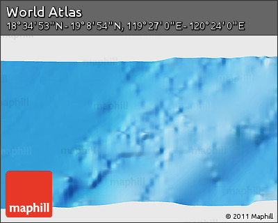 Physical 3D Map of the Area around 18° 51' 53" N, 119° 55' 30" E
