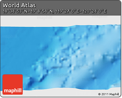 Physical 3D Map of the Area around 18° 51' 53" N, 119° 55' 30" E