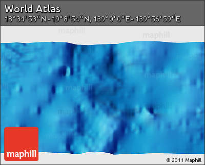 Physical 3D Map of the Area around 18° 51' 53" N, 139° 28' 29" E