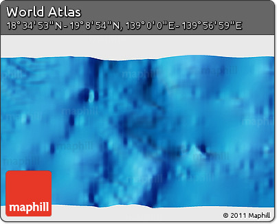 Physical 3D Map of the Area around 18° 51' 53" N, 139° 28' 29" E