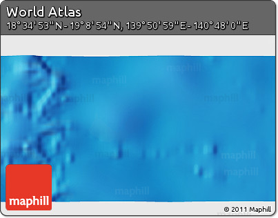 Physical 3D Map of the Area around 18° 51' 53" N, 140° 19' 29" E
