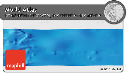 Physical Panoramic Map of the Area around 18° 51' 53" N, 140° 19' 29" E