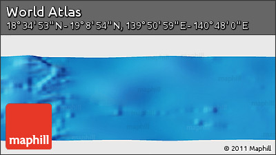 Physical Panoramic Map of the Area around 18° 51' 53" N, 140° 19' 29" E