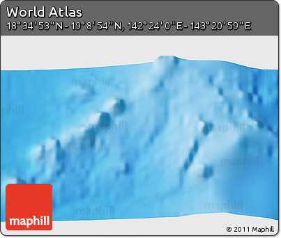 Physical 3D Map of the Area around 18° 51' 53" N, 142° 52' 30" E