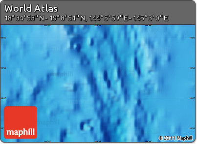 Shaded Relief Map of the Area around 18° 51' 53" N, 144° 34' 29" E