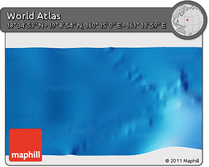 Physical 3D Map of the Area around 18° 51' 53" N, 160° 43' 29" E