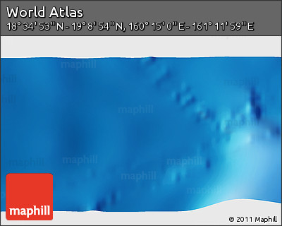 Physical 3D Map of the Area around 18° 51' 53" N, 160° 43' 29" E