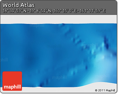 Physical 3D Map of the Area around 18° 51' 53" N, 160° 43' 29" E
