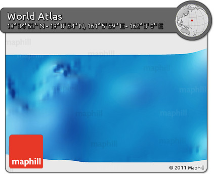 Physical 3D Map of the Area around 18° 51' 53" N, 161° 34' 29" E