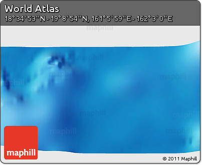 Physical 3D Map of the Area around 18° 51' 53" N, 161° 34' 29" E