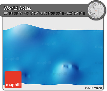 Physical 3D Map of the Area around 18° 51' 53" N, 162° 25' 30" E