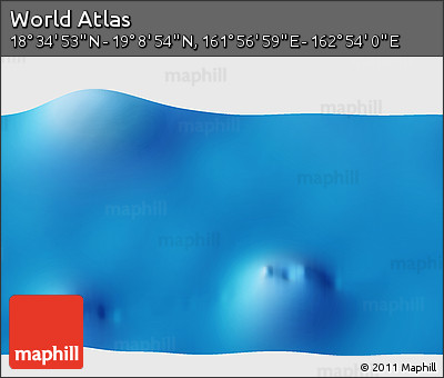Physical 3D Map of the Area around 18° 51' 53" N, 162° 25' 30" E