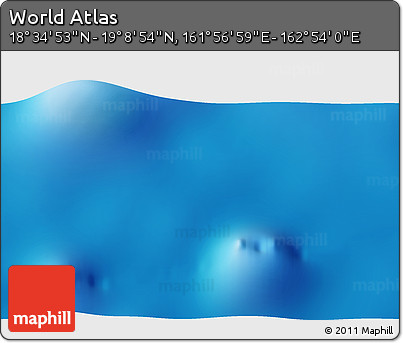 Physical 3D Map of the Area around 18° 51' 53" N, 162° 25' 30" E