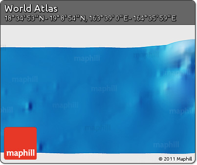 Physical 3D Map of the Area around 18° 51' 53" N, 164° 7' 30" E