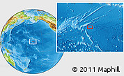 Physical Location Map of the area around 18° 51' 53" N, 168° 13' 29" W