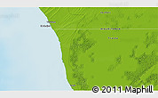 Physical 3D Map of the area around 18° 51' 53" N, 16° 4' 29" W
