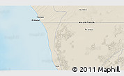 Shaded Relief 3D Map of the area around 18° 51' 53" N, 16° 4' 29" W
