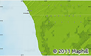 Physical Map of the area around 18° 51' 53" N, 16° 4' 29" W