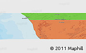 Political Panoramic Map of the area around 18° 51' 53" N, 16° 4' 29" W