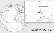Blank Location Map of the area around 18° 51' 53" N, 16° 55' 29" W
