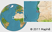 Satellite Location Map of the area around 18° 51' 53" N, 16° 55' 29" W