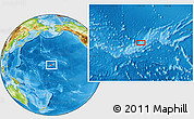 Physical Location Map of the area around 18° 51' 53" N, 174° 10' 30" W