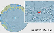 Savanna Style Location Map of the area around 18° 51' 53" N, 174° 10' 30" W, hill shading