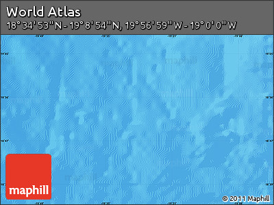Shaded Relief Map of the Area around 18° 51' 53" N, 19° 28' 30" W