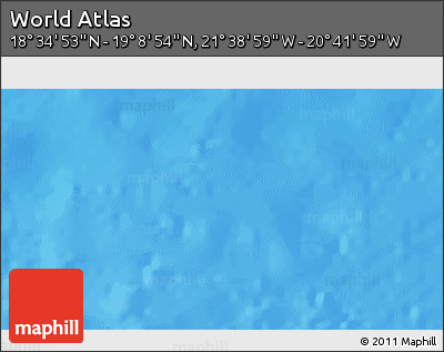 Shaded Relief 3D Map of the Area around 18° 51' 53" N, 21° 10' 29" W