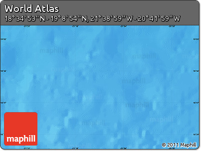 Physical Map of the Area around 18° 51' 53" N, 21° 10' 29" W