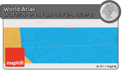 Political Panoramic Map of the Area around 18° 51' 53" N, 34° 4' 30" E