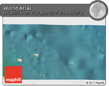 Satellite 3D Map of the Area around 18° 51' 53" N, 38° 19' 30" E
