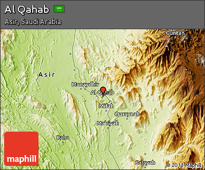 Physical 3D Map of Al Qahab