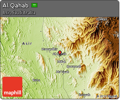 Physical 3D Map of Al Qahab