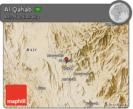 Satellite 3D Map of Al Qahab