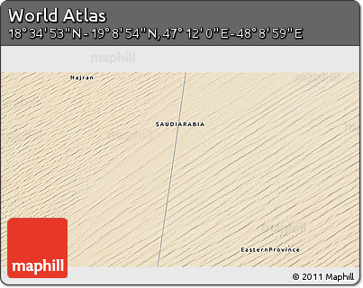 Satellite 3D Map of the Area around 18° 51' 53" N, 47° 40' 29" E