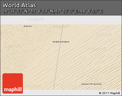 Satellite 3D Map of the Area around 18° 51' 53" N, 47° 40' 29" E