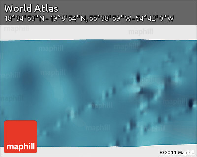 Satellite 3D Map of the Area around 18° 51' 53" N, 55° 10' 29" W