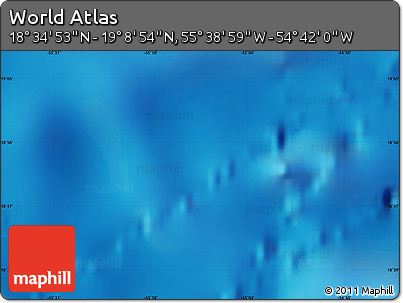 Physical Map of the Area around 18° 51' 53" N, 55° 10' 29" W