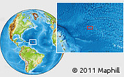 Physical Location Map of the area around 18° 51' 53" N, 56° 1' 29" W