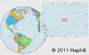 Political Location Map of the area around 18° 51' 53" N, 56° 1' 29" W