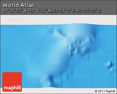 Physical 3D Map of the Area around 18° 51' 53" N, 60° 25' 29" E