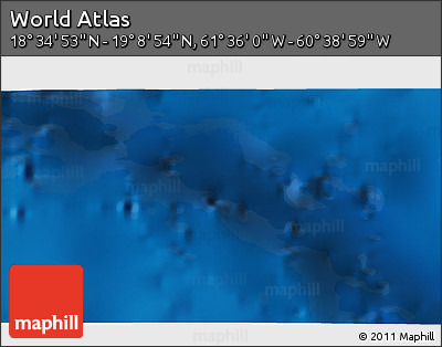 Physical 3D Map of the Area around 18° 51' 53" N, 61° 7' 30" W