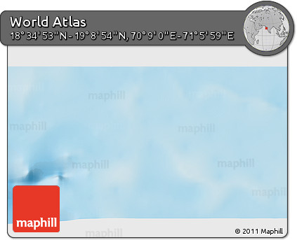 Physical 3D Map of the Area around 18° 51' 53" N, 70° 37' 30" E