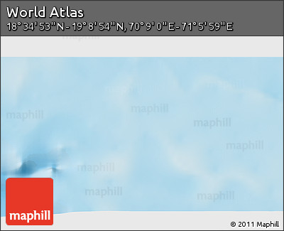 Physical 3D Map of the Area around 18° 51' 53" N, 70° 37' 30" E